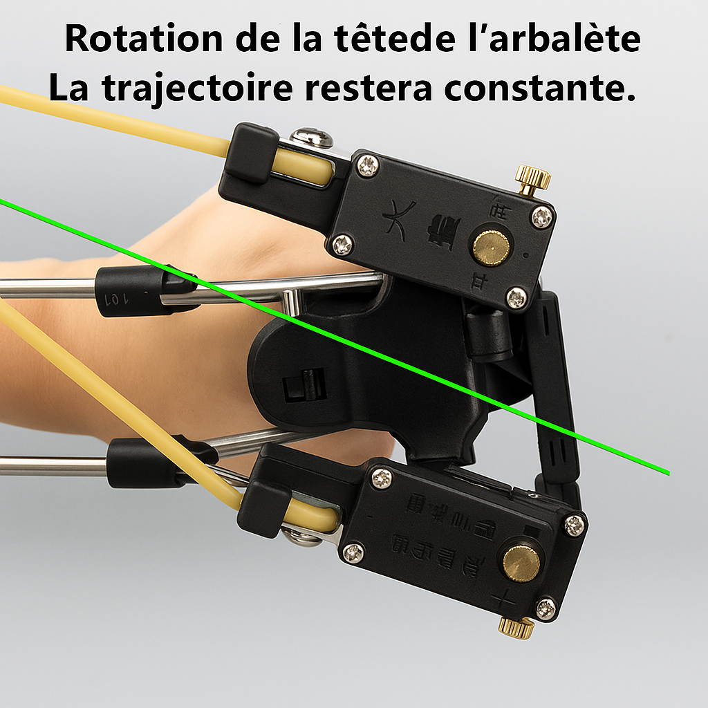 Lance-pierre pliable en métal avec viseur laser vert