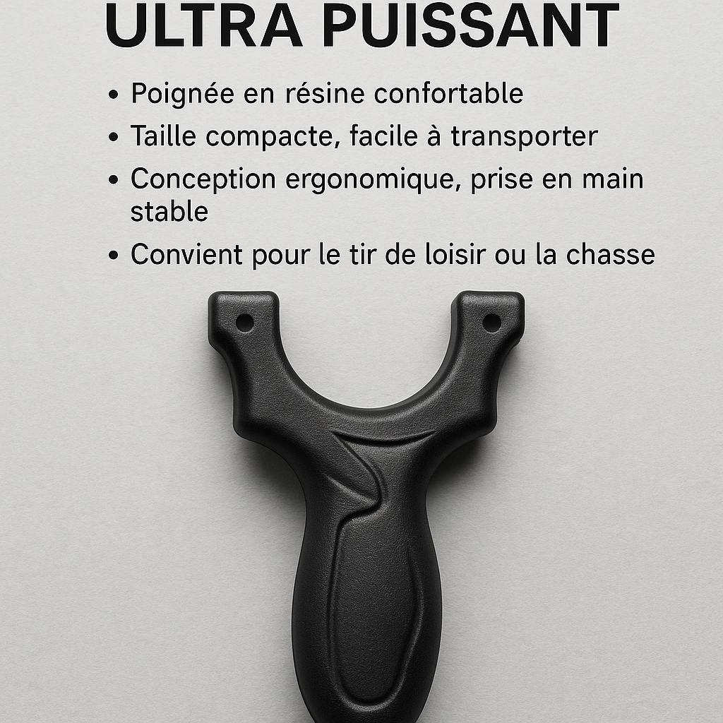 Armature de lance-pierre noire en résine, fourche de 40 mm — miniature 4